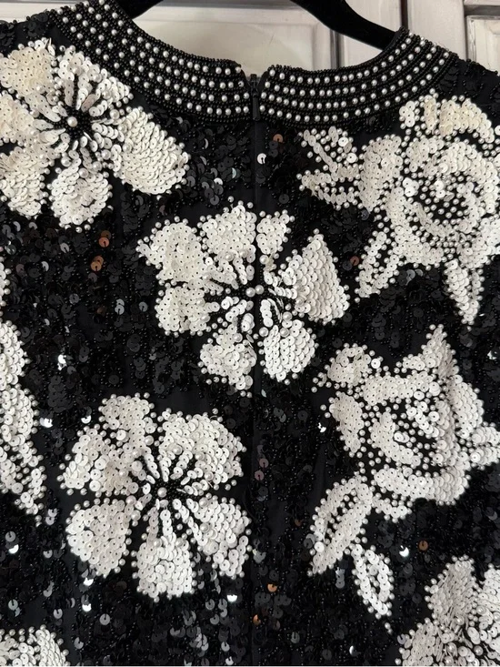 Rare Vintage Joan Leslie Evenings Black Beaded Midi Dress - Picture 6 of 6